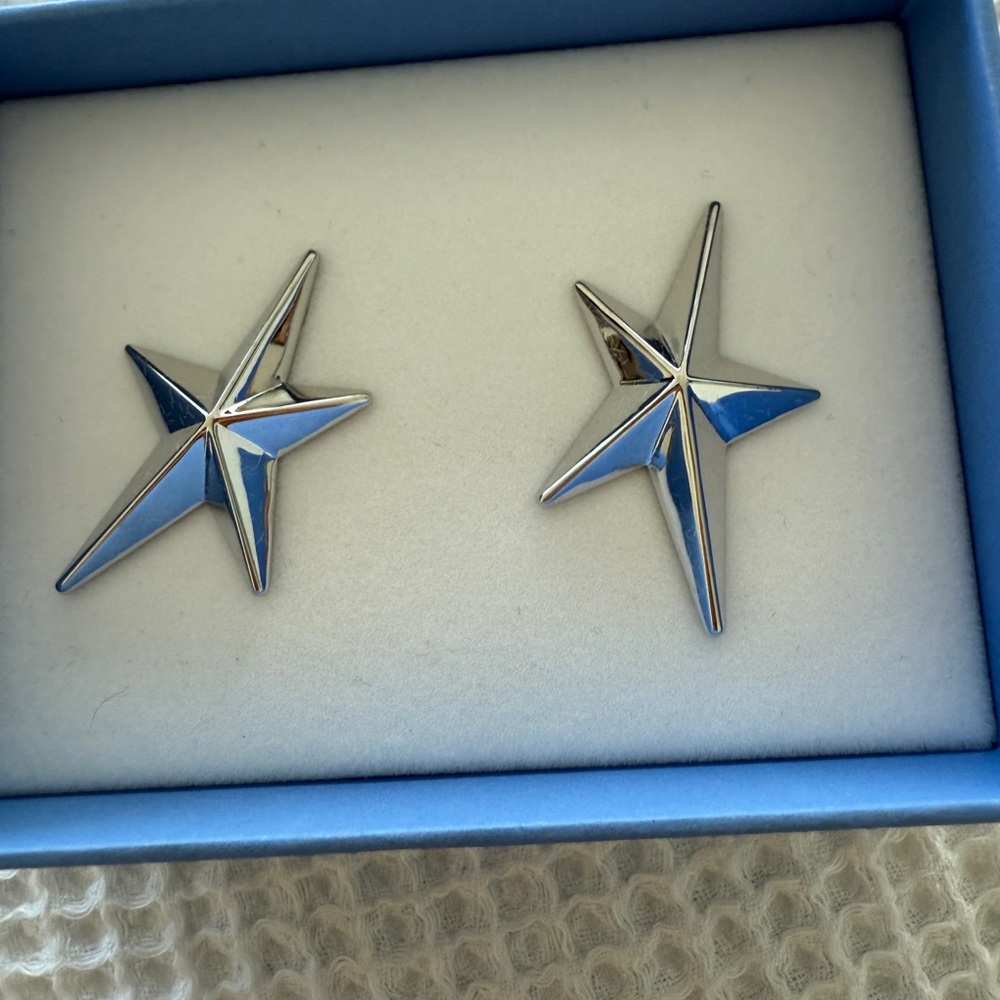 Mugler Star Earrings BRAND NEW H&M Blue Gift Box INCLUDED